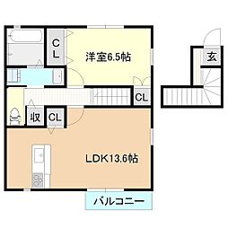 グランデール 1LDKの間取図画像