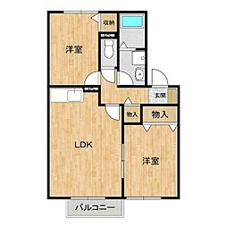 サニーホームズC 2LDKの間取図画像