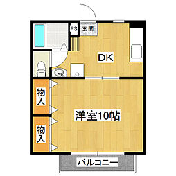 メビウス 1DKの間取図画像