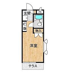 チェリーハウス川田 ワンルームの間取図画像