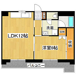 マーブルコート土浦 1LDKの間取図画像