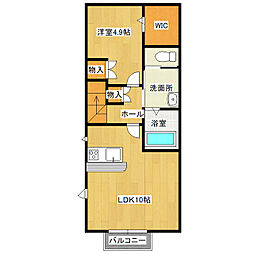 レジオンヒル2 1LDKの間取図画像
