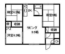 橋本ハイツ 201 ｜ 北海道旭川市永山一条2丁目（賃貸アパート3LDK・2階・53.86㎡） その2