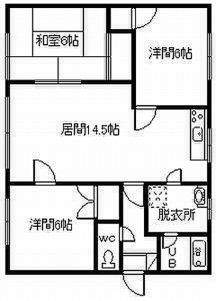 リバーサイドハウス E｜北海道旭川市末広六条10丁目(賃貸一戸建3LDK・--・68.04㎡)の写真 その2