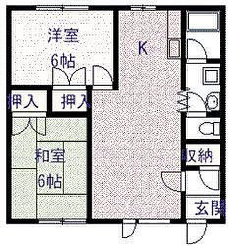 ふらわー2 201｜北海道旭川市末広五条9丁目(賃貸アパート2LDK・2階・52.80㎡)の写真 その2