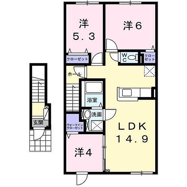 フィーリエ 204｜北海道名寄市字徳田(賃貸アパート3LDK・2階・67.33㎡)の写真 その2
