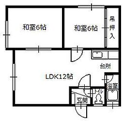 スワン永山ハイツ 2LDKの間取図画像