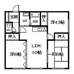 グリーンハイツ2 3LDKの間取図画像