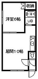 永山せせらぎハウス 1DKの間取図画像