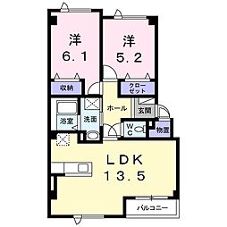 シュティールA 2LDKの間取図画像