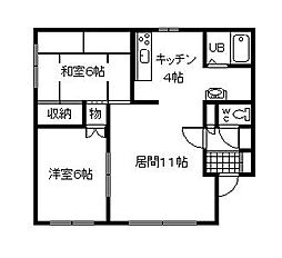 グリーンコーポB 2LDKの間取図画像