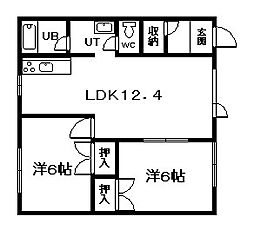 ふらわー2 2LDKの間取図画像