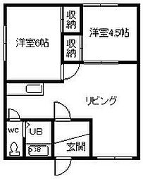 豊岡6・2 2LDKの間取図画像