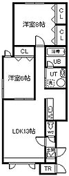 ノンノC 2LDKの間取図画像