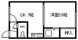 GREENHEIGHTS514 1DKの間取図画像
