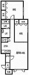 エルモ1 2LDKの間取図画像