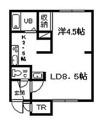 エンジェルハウス 1LDKの間取図画像