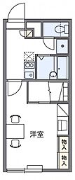 レオパレスミラク3 1Kの間取図画像