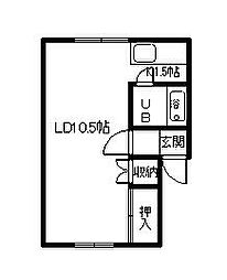 サンハイツ ワンルームの間取図画像