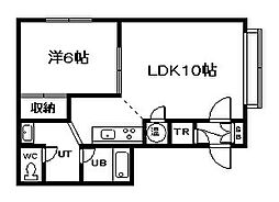 ベーレンス・B 1LDKの間取図画像