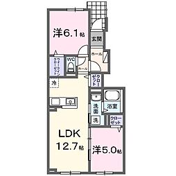 エスペランサ 2LDKの間取図画像
