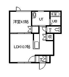 ポテト2 1LDKの間取図画像