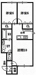 アンジェ317 2LDKの間取図画像