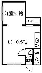 広陵コーポ 1DKの間取図画像