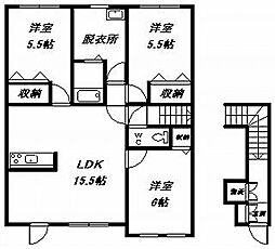 ル・レーヴ 3LDKの間取図画像