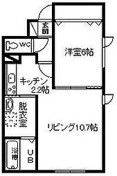 リアンジュ 1LDKの間取図画像
