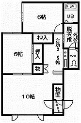 MapleD 2LDKの間取図画像