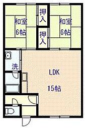 グローリアス 2LDKの間取図画像