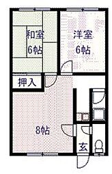 サンセットN1.14C 2LDKの間取図画像