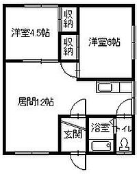 豊岡6・2 2LDKの間取図画像