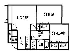サイレンスコート 2LDKの間取図画像