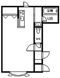 クローバーA 1Kの間取図画像