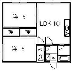 マルシンコーポ 2LDKの間取図画像
