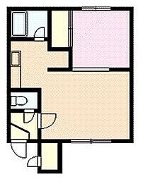IKコーポA棟 1LDKの間取図画像