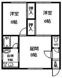 ニューポート 2LDKの間取図画像