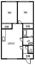 chai 2LDKの間取図画像