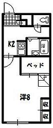 CowCow神社前 1Kの間取図画像