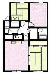 花咲第1マンション 3LDKの間取図画像