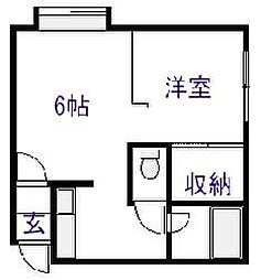 コットンハウス7 1DKの間取図画像