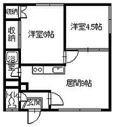 正和マンション 2DKの間取図画像