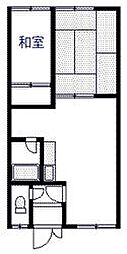 マンショングランドフジ 2DKの間取図画像