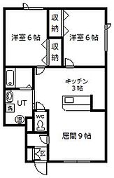 カサ・シエロ 2LDKの間取図画像