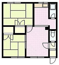 島崎チュリス 2DKの間取図画像