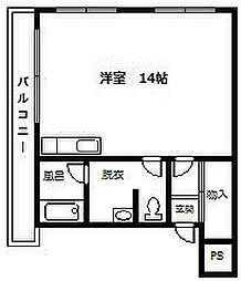 エルダーハウス豊岡 ワンルームの間取図画像