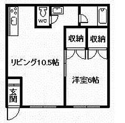 ビームスハイツ 1LDKの間取図画像