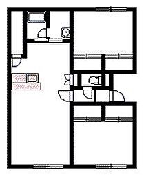 ピュア・ベティ 2LDKの間取図画像
